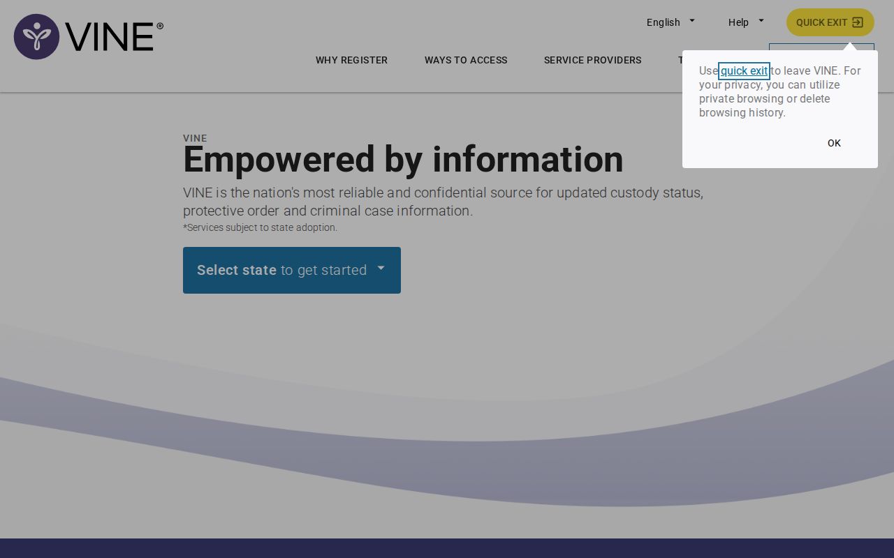 VINELink custody search interface for Perry County Missouri
